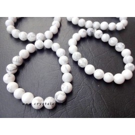 Howlite 10 mm Plane Beads Bracelets