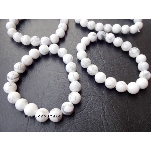 Howlite 10 mm Plane Beads Bracelets