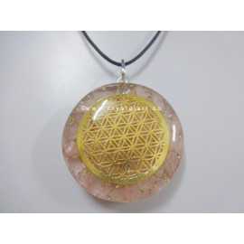 Rose Quartz Tree of Life Symbol Orgone Pendants