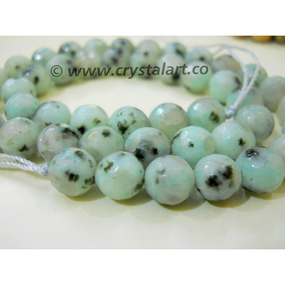 White Rainbow Moonstone Faceted 36 Beads of Strings