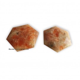 Sunstone Flat 30 MM Merkaba Healing Stone Loose