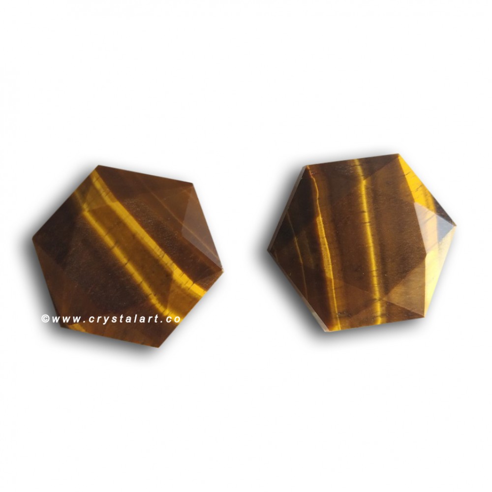 Tiger Eye Flat 30 MM Merkaba Stone Loose