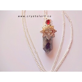 Amethyst Agate Pencil Point Charm Pendants