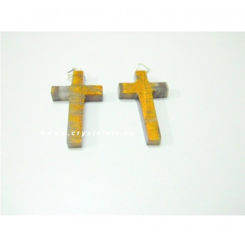 Tiger Eye Cross Shape Pendants