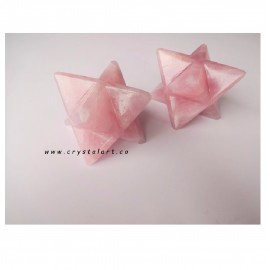 Pink Rose Quartz Big Size Merkaba Star