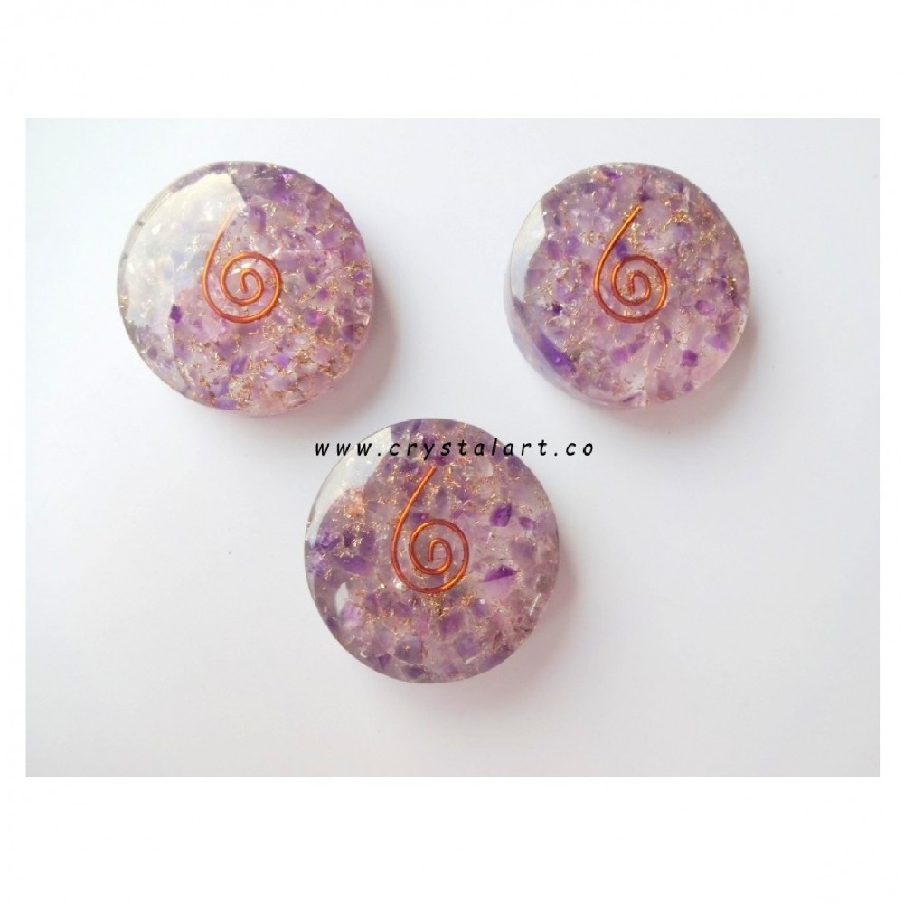 Amethyst Stone Orgone Round Shape Paper Weight