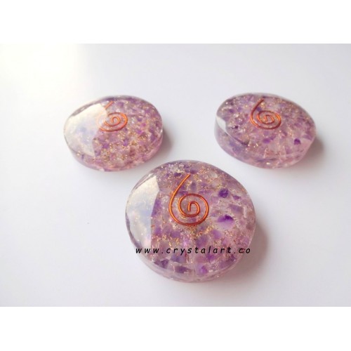 Amethyst Stone Orgone Round Shape Paper Weight