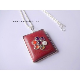 Braciated Jasper Chakra Stone Square Flat Chain Pendants