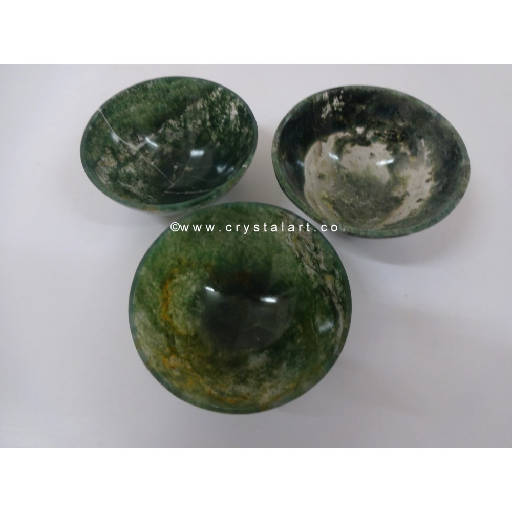 Moss Agate 4 Inch Bowl