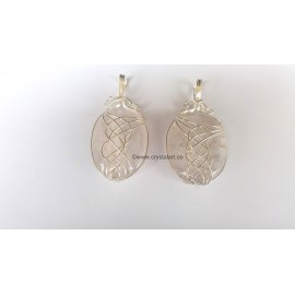 Crystal Quartz Wire Wrapped Design Cabacone Pendants