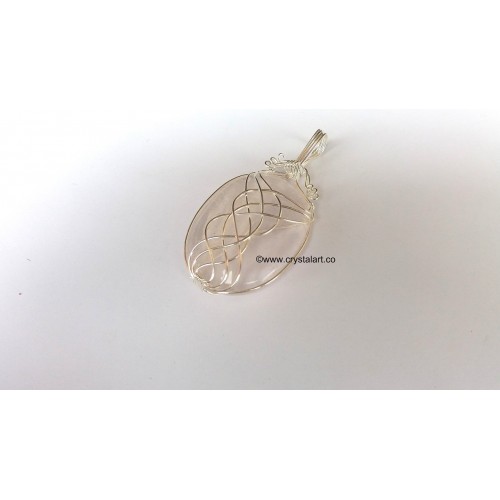 Crystal Quartz Wire Wrapped Design Cabacone Pendants