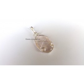 Crystal Quartz Wire Wrapped Spiral Design Cabacone Pendants