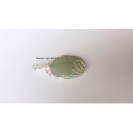 Green Aventurine Wire Wrapped Design Cabacone Pendants