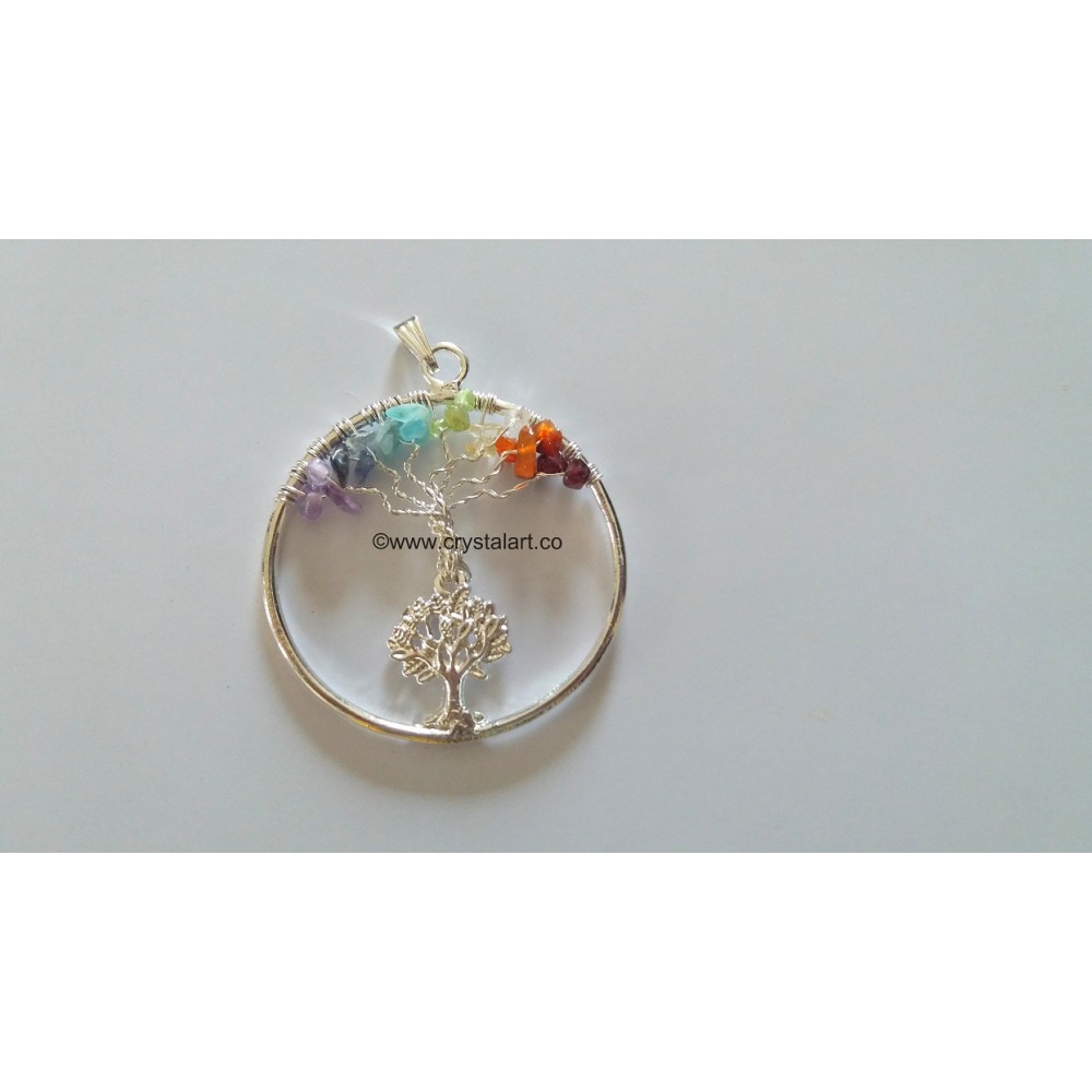 7 Chakra Tree of Life Pendant With Tree of Life Charm