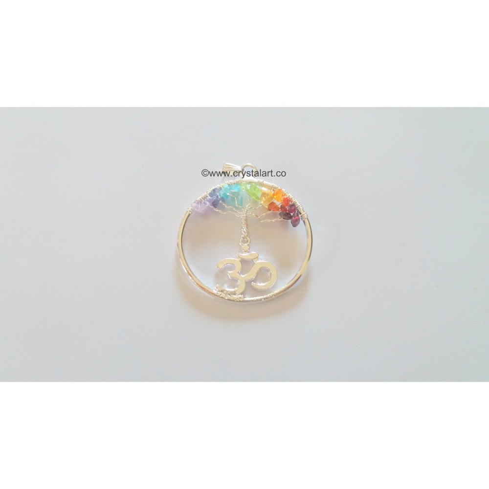 7 Chakra Tree of Life Pendant With OM Charm