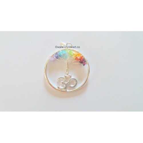 7 Chakra Tree of Life Pendant With OM Charm