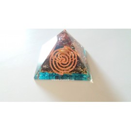 Black Tourmaline & Blue Onyx Orgone Big Size Pyramid