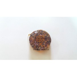 Amethyst Agate Pentagram Round Orgone Pendant