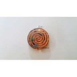 7 Chakra Spiral Round Orgone Pendant