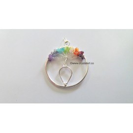 7 Chakra Tree of Life Pendant With Tear Drop Symbol