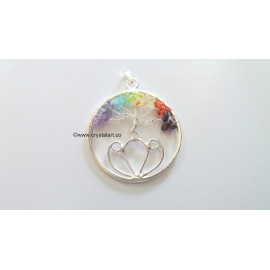 7 Chakra Tree of Life Pendant With Lotus Symbol