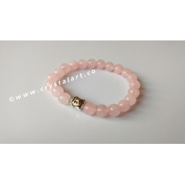 Rose Quartz Plane Beads Buddha Bracelets