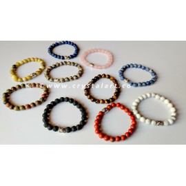 Mix Gemstone Plane Beads Buddha Bracelets