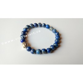 Lapis Lazuli 8 MM Plane Beads Buddha Bracelets