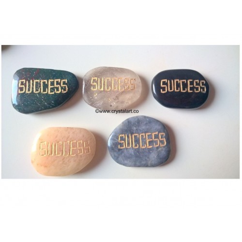 Mix stone Uneven Shape Palm Stones With Success Engraved