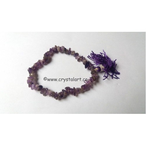 Brazilian Amethyst with tassel chips bracelets