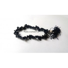 Black tourmaline with tassel chips bracelets