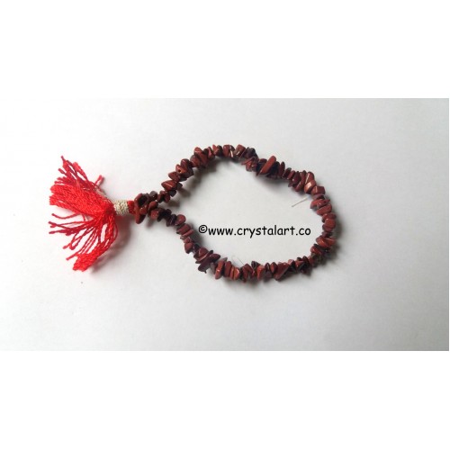 Red jasper agate with tassel chips bracelets