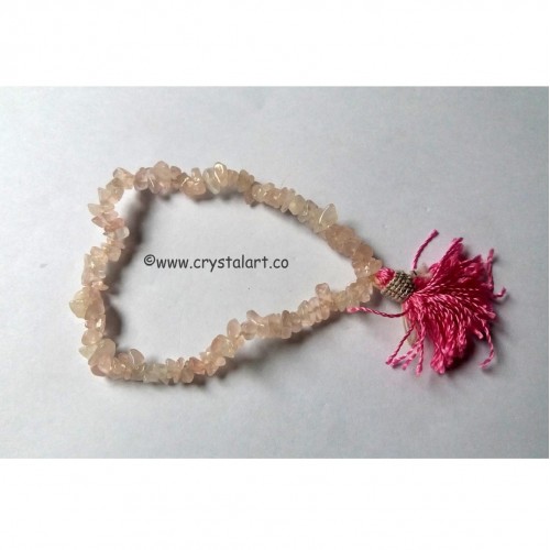 Rose quartz with tassel chips bracelets