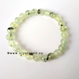 Prehnite Epidot 8 MM Natural Stones Plane Beads Bracelets Unisex