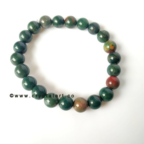 Blood Stone 8 MM Natural Stones Plane Beads Bracelets Unisex