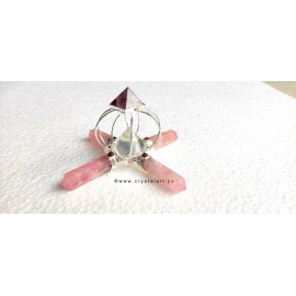 Rose Quartz Four Point Crystal Cone Amethyst Pyramid Healing Stone Generator