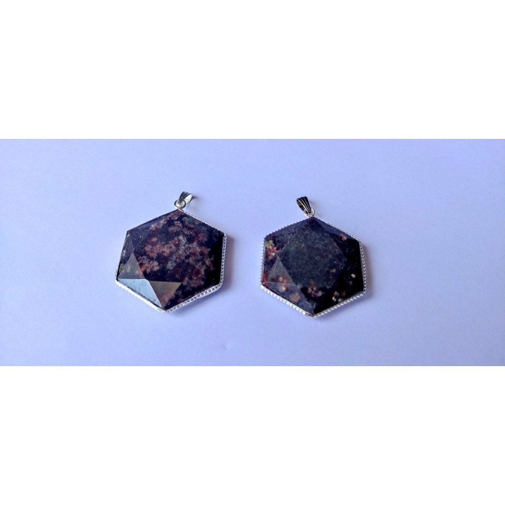 Garnet Flat Star of David Pendants