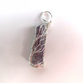 Lepidolite Double Terminated Points Fully Wrapped Pendants