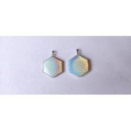 Opalite Flat Star of David Pendants