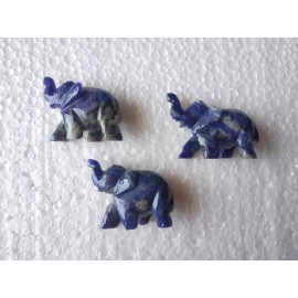 African Sodalite Stone 1.5 - 2 Inch Trunk Up Elephant