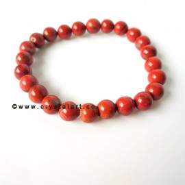 Red jasper 8 MM Natural Stones Plane Beads Bracelets Unisex