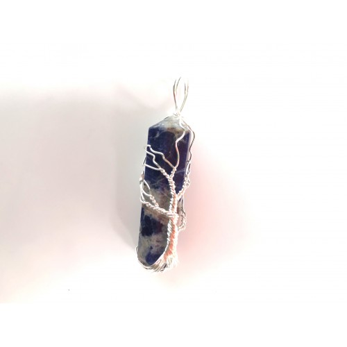 Sodalite Double Terminated Points Fully Wrapped Pendants