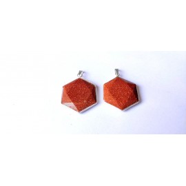 Red Goldstone Flat Star of David Pendants