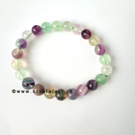 Multy Fluorite 8 MM Natural Stones Plane Beads Bracelets Unisex