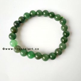 Green Aventurine 8 MM Natural Stones Plane Beads Bracelets Unisex