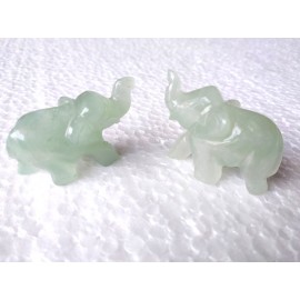 Green Aventurine Stone 1.5 - 2 Inch Trunk Up Elephant