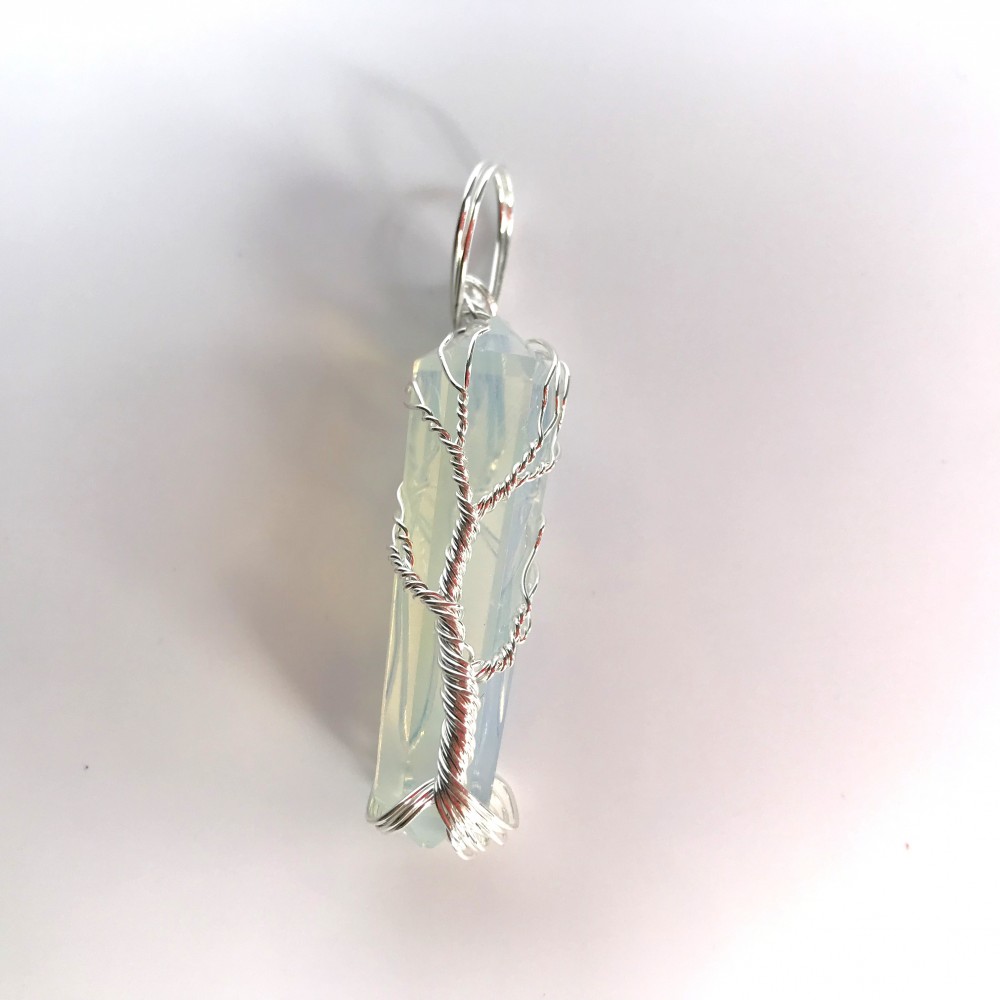 Opalite Double Terminated Points Fully Wrapped Pendants