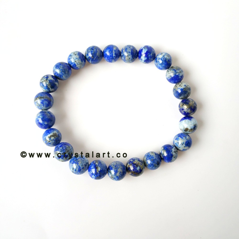 Lapis Lazule 8 MM Natural Stones Plane Beads Bracelets Unisex