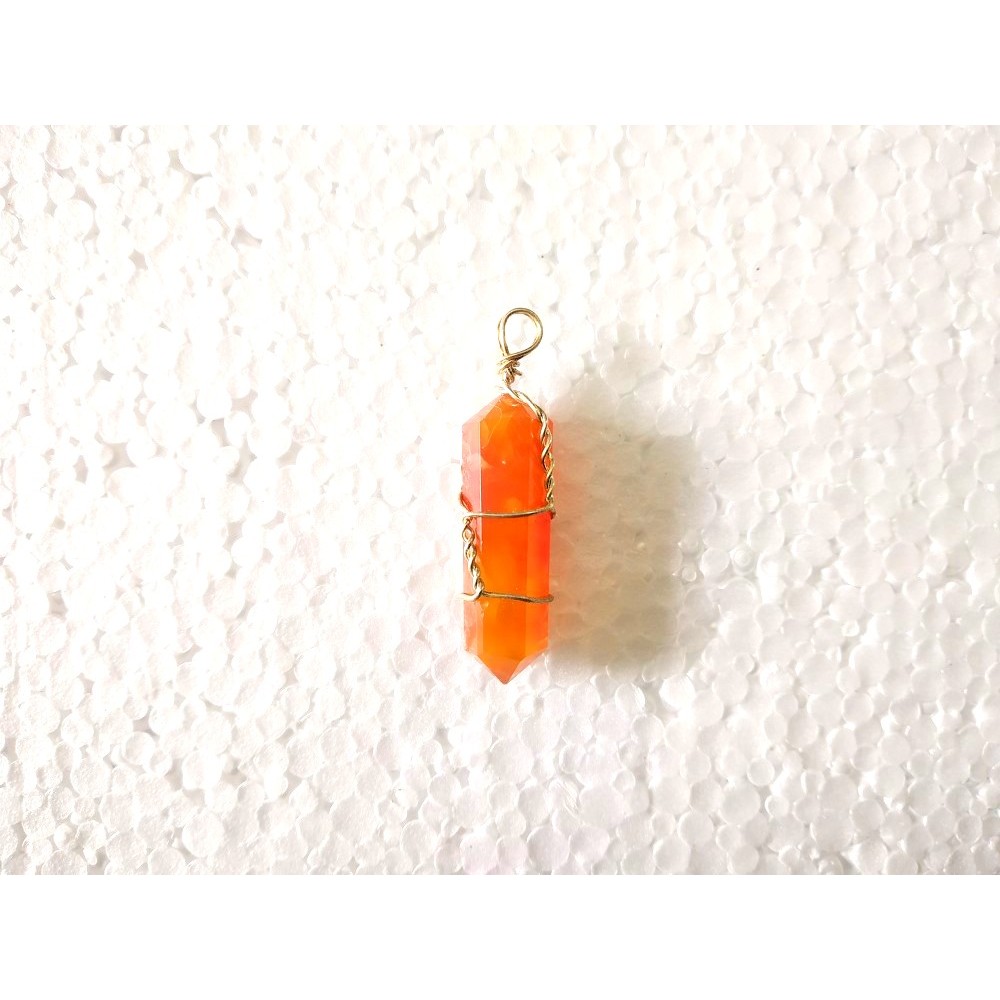 Red Carnelian Double Terminated Points Wire Wrapped Pendants