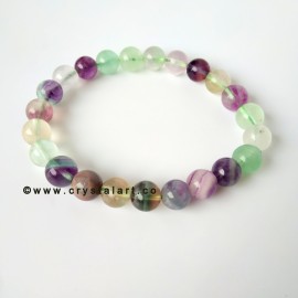 Multy Fluorite 8 MM Natural Stones Plane Beads Bracelets Unisex